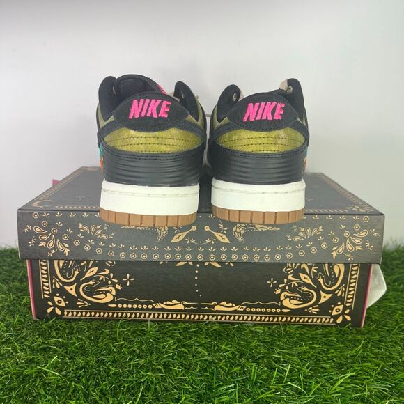 Nike Dunk Low PRM Metallic Gold Khaki Black Women’s 6.5 / Men’s 5 FQ8148-010 - Picture 3 of 6